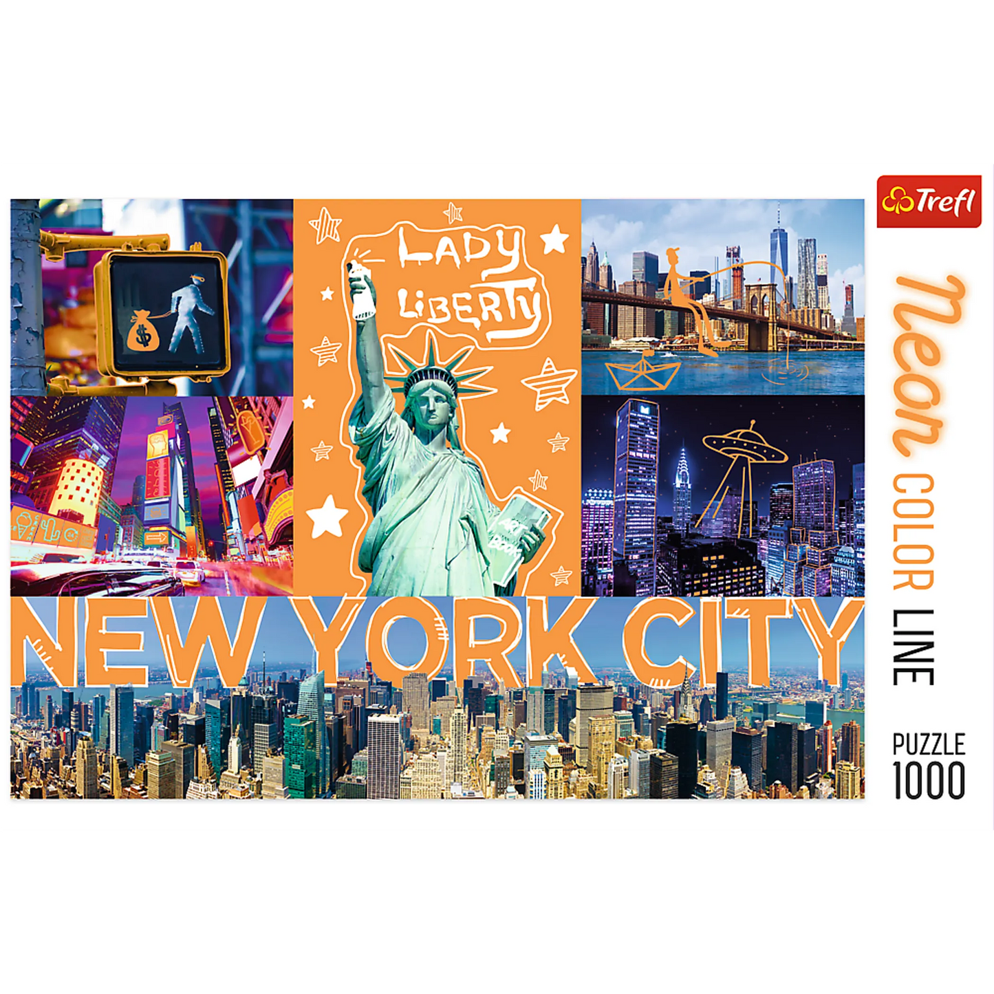 Jigsaw Puzzles - "1000 Neon Color Line" - Neon city / Trefl