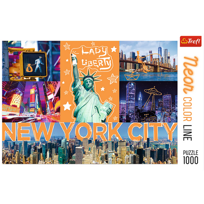Jigsaw Puzzles - "1000 Neon Color Line" - Neon city / Trefl