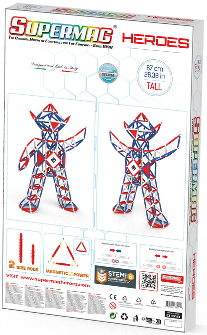 Tinamiri Supermag - Heroes Baby 460 - Magnetic Building Set, 1000 Piece Jigsaw Puzzle