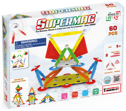 Tinamiri Supermag - Multicolor 60 - Magnetic Building Set, 1000 Piece Jigsaw Puzzle