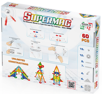 Tinamiri Supermag - Multicolor 60 - Magnetic Building Set, 1000 Piece Jigsaw Puzzle