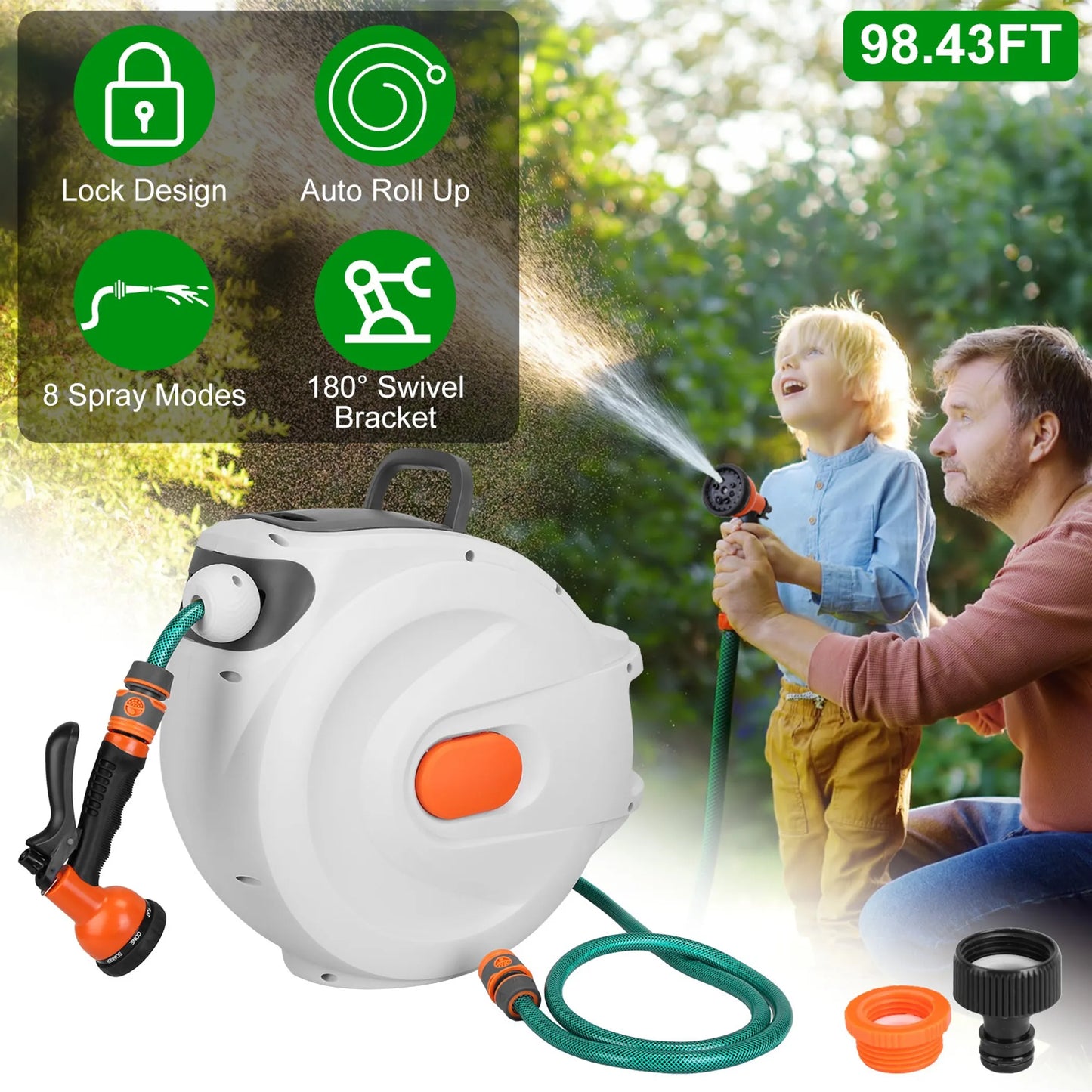 Retractable Garden Hose Reel Wall Mounted