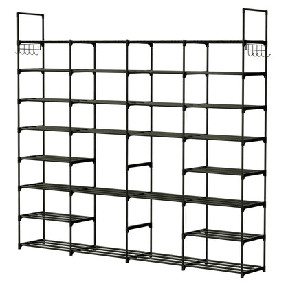 8-Tier 4-Row Shoe Rack Metal Shoe Storage Shelf