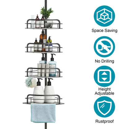 Rust-Resistant Corner Shower Caddy For Bathroom