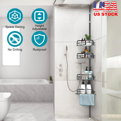 Rust-Resistant Corner Shower Caddy For Bathroom
