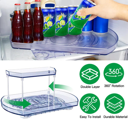 2 Tier Turntable Organizer Rectangular