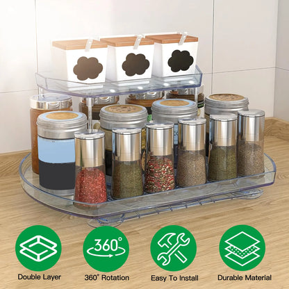 2 Tier Turntable Organizer Rectangular