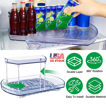 2 Tier Turntable Organizer Rectangular