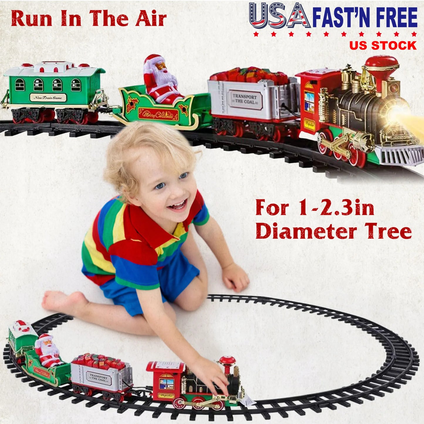 Electric Train Set Kid Toy Xmas Steam Train Kit
