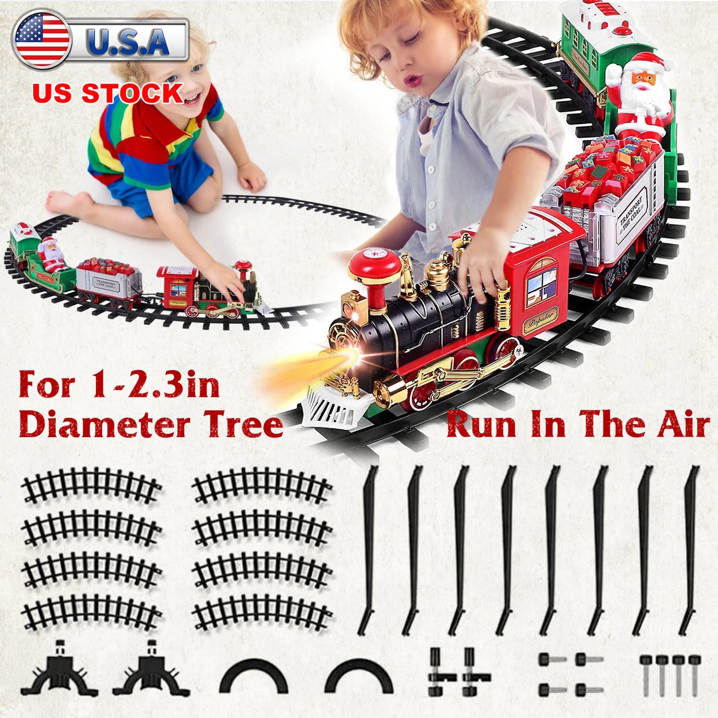 Electric Train Set Kid Toy Xmas Steam Train Kit