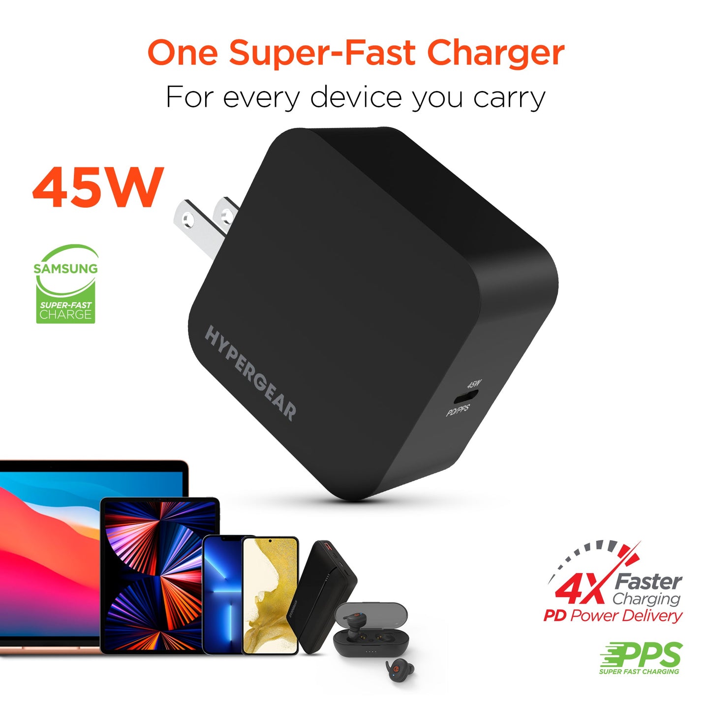 45W USB-C PD Wall Charger with PPS Technology - US Stores