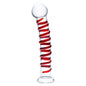 10 Inch Mr. Swirly Dildo - Red/clear GLAS-508