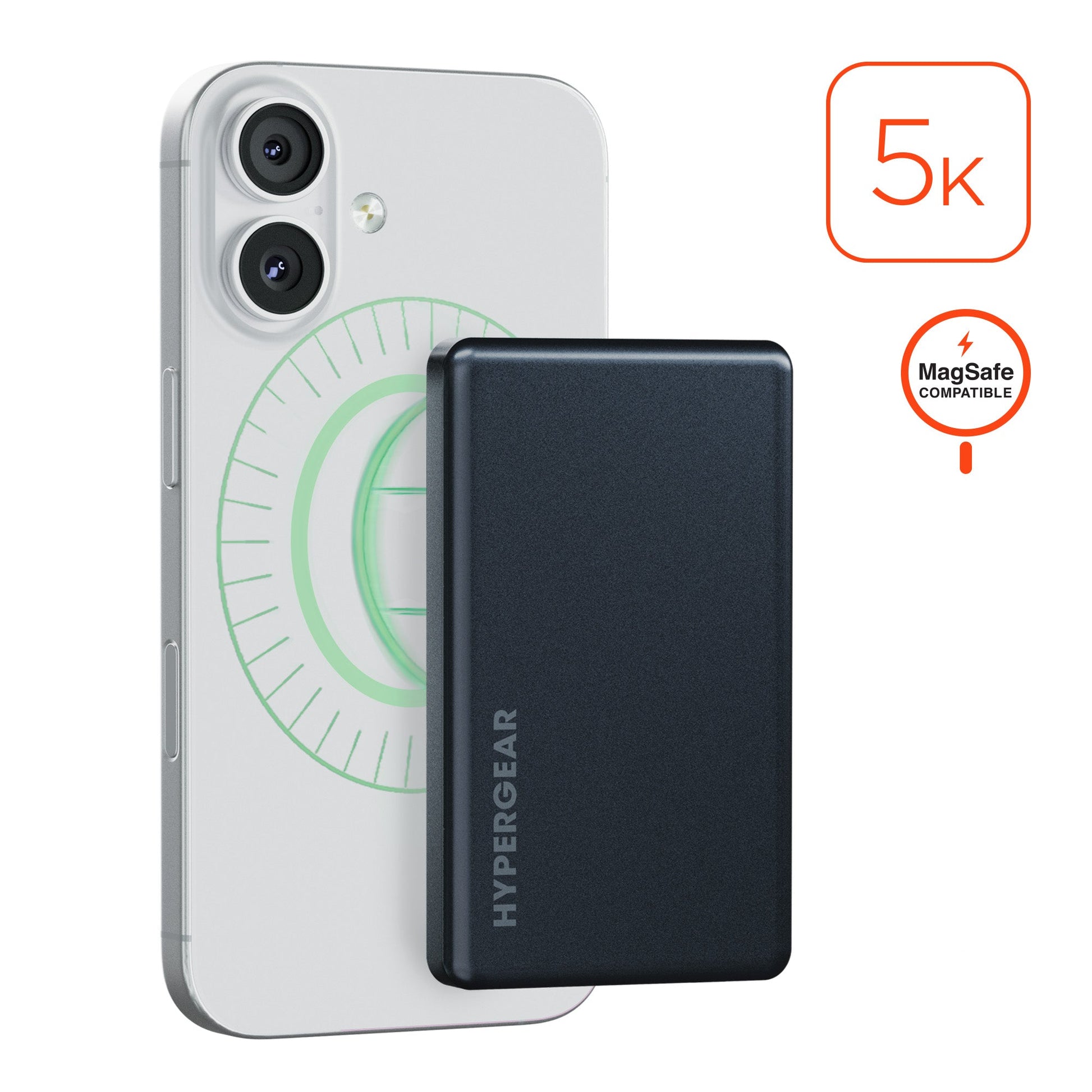5,000mAh | Power Pack Mag Ultra - Slim Magnetic Wireless Fast Charge Power Bank | Black - US Stores