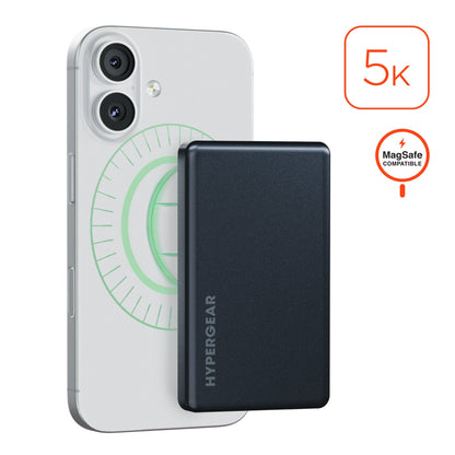 5,000mAh | Power Pack Mag Ultra - Slim Magnetic Wireless Fast Charge Power Bank | Black - US Stores