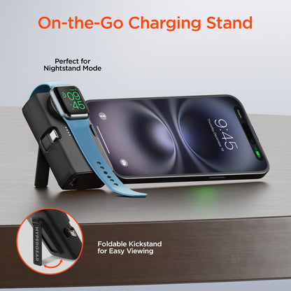 5,000mAh | Power Pack Nano Ultra-Mini Power Bank with Built-In Apple Watch Charger | Black - US Stores