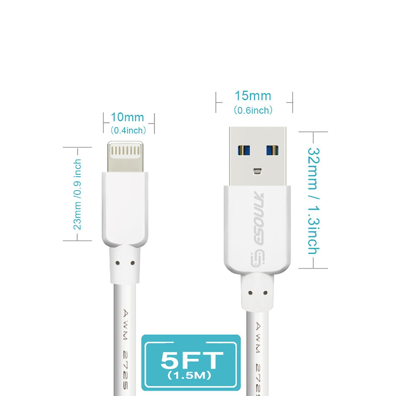 5ft Round Cable For 8 PIN 1.5A - US Stores