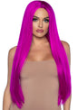 33 Inch Long Straight Center Part Wig - Raspberry