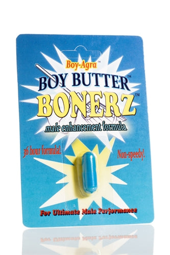 Boy Butter Bonerz herbal male wellness supplement blister pack
