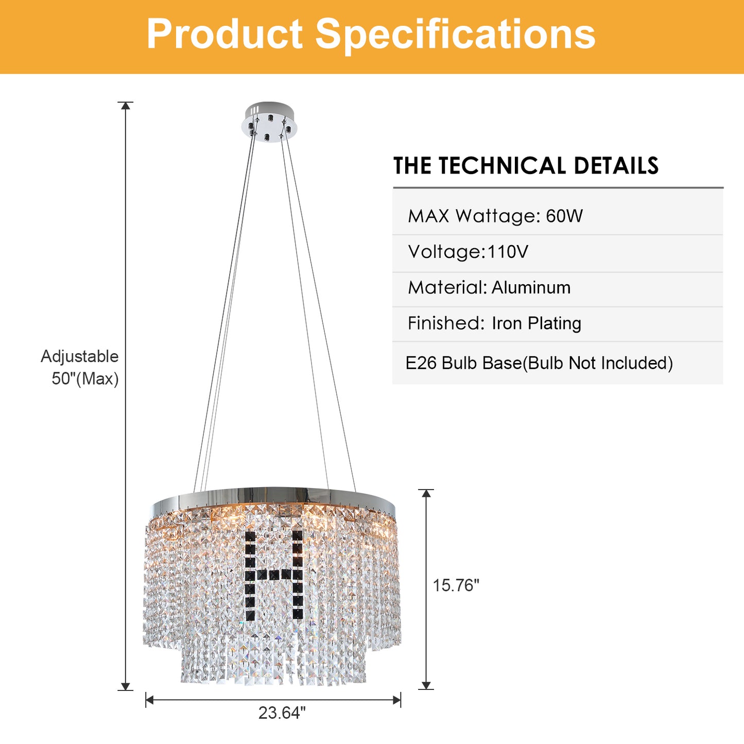 Modern Crystal Chandelier for Living-Room Round Cristal Lamp Luxury Home Decor Light Fixture