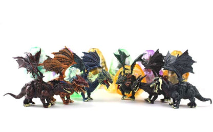 Dragon Figurine Puzzles In Hatching Jurrasic Eggs (12 Eggs Per Pack)