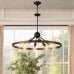 8 - Light Retro Farmhouse Chandelier For Kitchen, Living room, Dining room Red and Walnut(No Bulbs) - US Stores