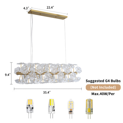 Modern American cylindrical crystal chandelier-18 bulbs