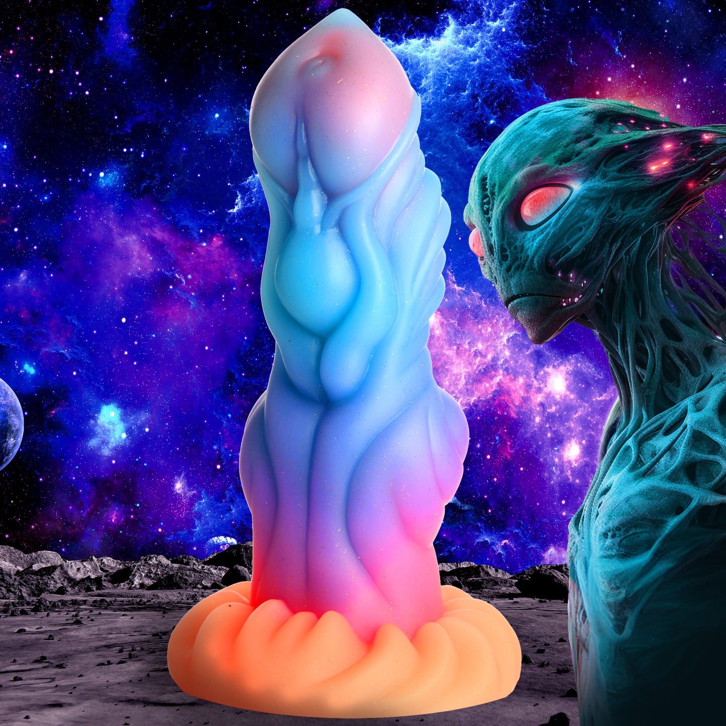 Alien Invader Glow-In-The-Dark Silicone Dildo