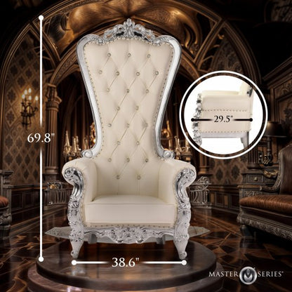 Dom's Throne "The Royal Seat: A Plush Victorian Masterpiece"  Material: Rubberwood, eucalyptus Brand: Master Series