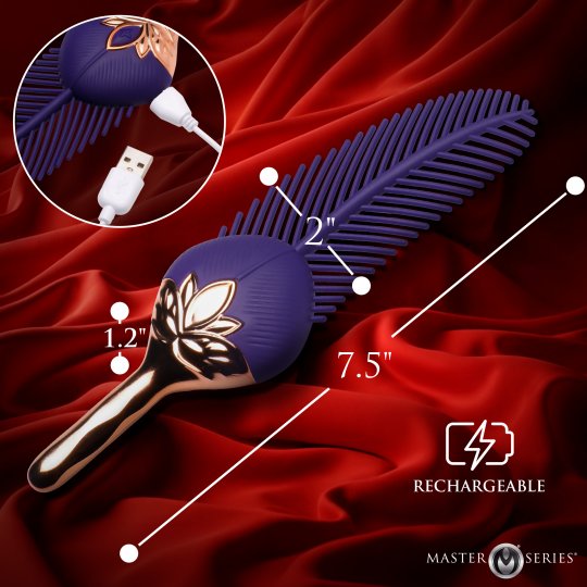 Premium Silicone Feather Tickler - Ultra-Soft, Waterproof, Rechargeable, with 3 Speeds & 7 Vibration Patterns, Body-Safe Silicone, Easy to Clean, Perfect for Intimate Pleasure, 7.5 inches