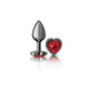 Cheeky Charms-Gunmetal Metal Butt Plug- Heart-Dark Red-Small VB-CC9135