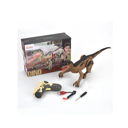 AZ Trading & Import R/C Dino Velociraptor Walking Dinosaur w/Light & Sounds Yellow