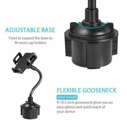 Durable Universal Car Cup Holder Mount Accessories 360° Adjustable for Mobile Phones Or GPS