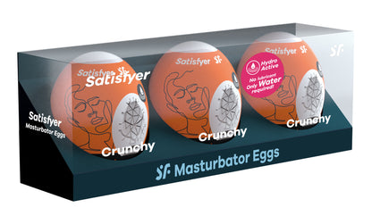 3 Pc Set Masturbator Egg - Crunchy - Orange