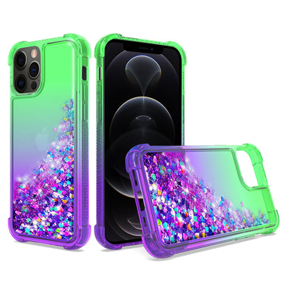 Shiny Flowing Glitter Liquid Bumper Case For APPLE IPHONE 12 PRO MAX