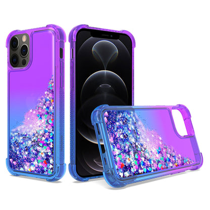 Shiny Flowing Glitter Liquid Bumper Case For APPLE IPHONE 12 PRO MAX