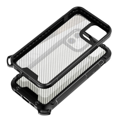 Reiko Shockproof PC Bumper Case With Carbon Fiber Pattern  For iPhone 12 Mini