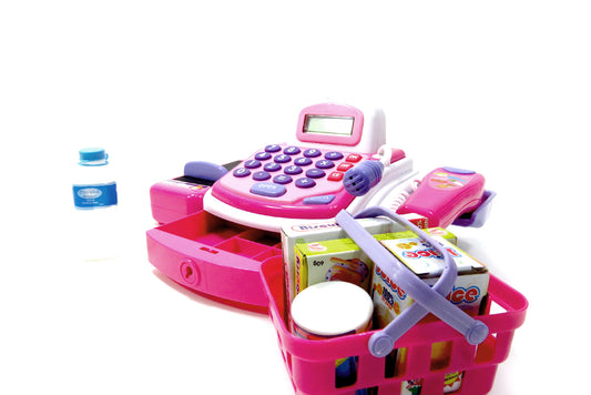 Pretend Play Electronic Cash Register Toy (Pink)