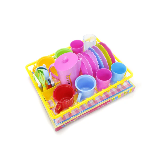 AZ Trading & Import Play Dishes Kitchen Wash and Dry Tea Playset 27pcs