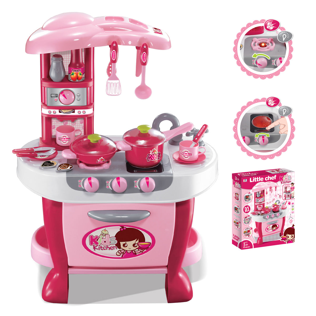 AZ Trading & Import Deluxe Kitchen Appliance Cooking Play Set With Lights & Sound