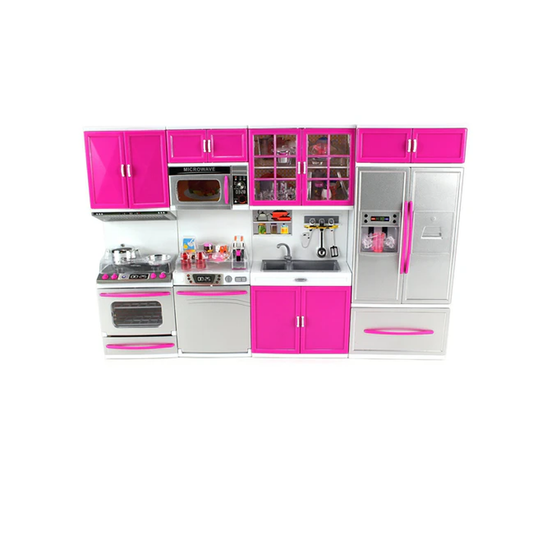 AZ Trading & Import My Modern Kitchen Full Deluxe Kit Battery Operated Kitchen Playset : Refrigerator, Stove, Sink, Microwave