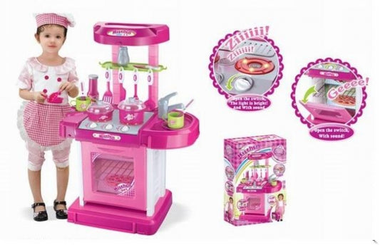 AZ Trading & Import 26" Portable Kitchen Appliance Oven Cooking Play Set With Lights & Sound (Pink)