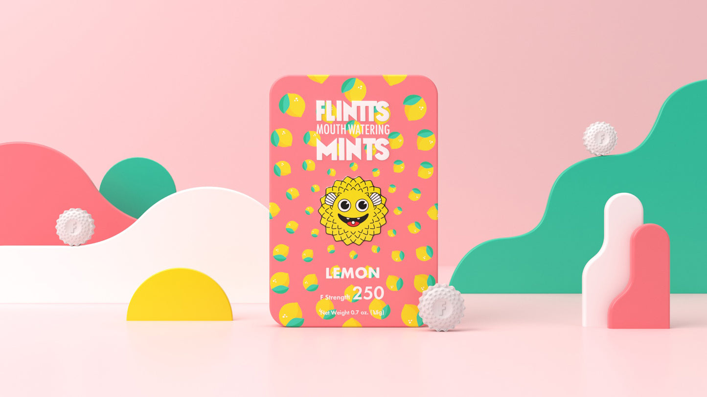 Flintts Lemon Mouth-Watering Mints – F-Strength 250