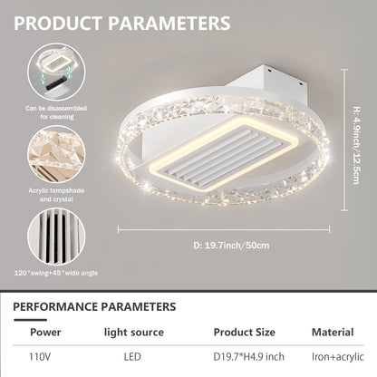 Bladeless Fan Lamp With Lights Dimmable LED