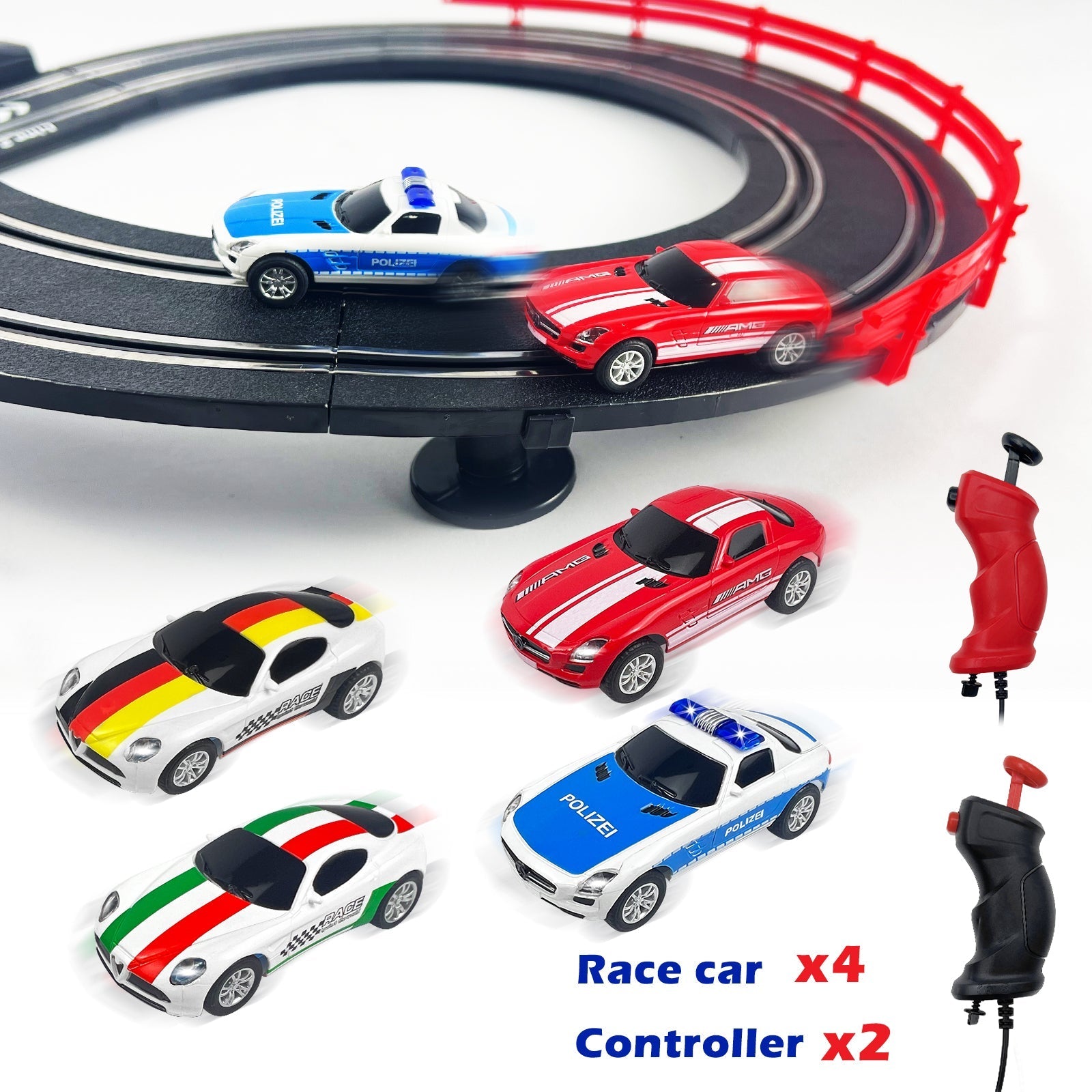 AGM MASTECH MR-01 Slot Car Racing Set with 4 Cars - US Stores