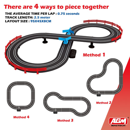 AGM MASTECH MR-01 Slot Car Racing Set with 4 Cars - US Stores