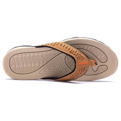 AZ Trading and Import Mens Thong Sandals Indoor and Outdoor Beach Flip Flop Khaki/Orange (Size 9)