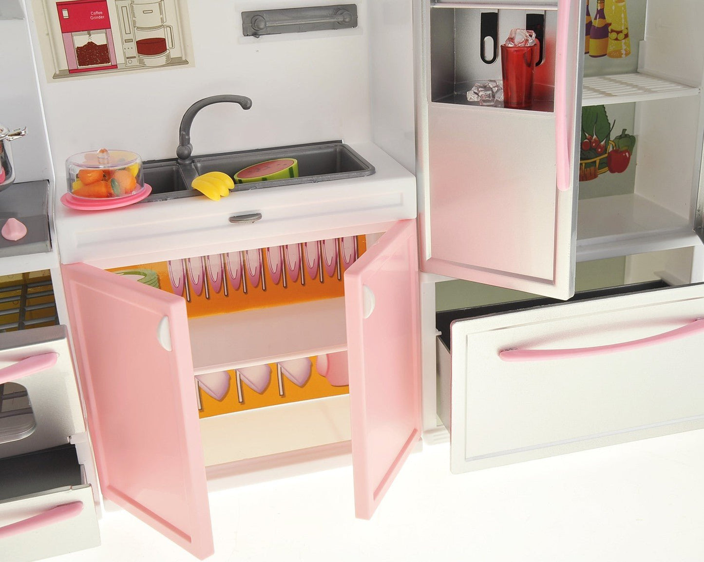 Battery Operated Modern Kitchen Playset with Oven & Fridge Kids Pretend Play Set - US Stores