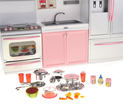 Battery Operated Modern Kitchen Playset with Oven & Fridge Kids Pretend Play Set - US Stores