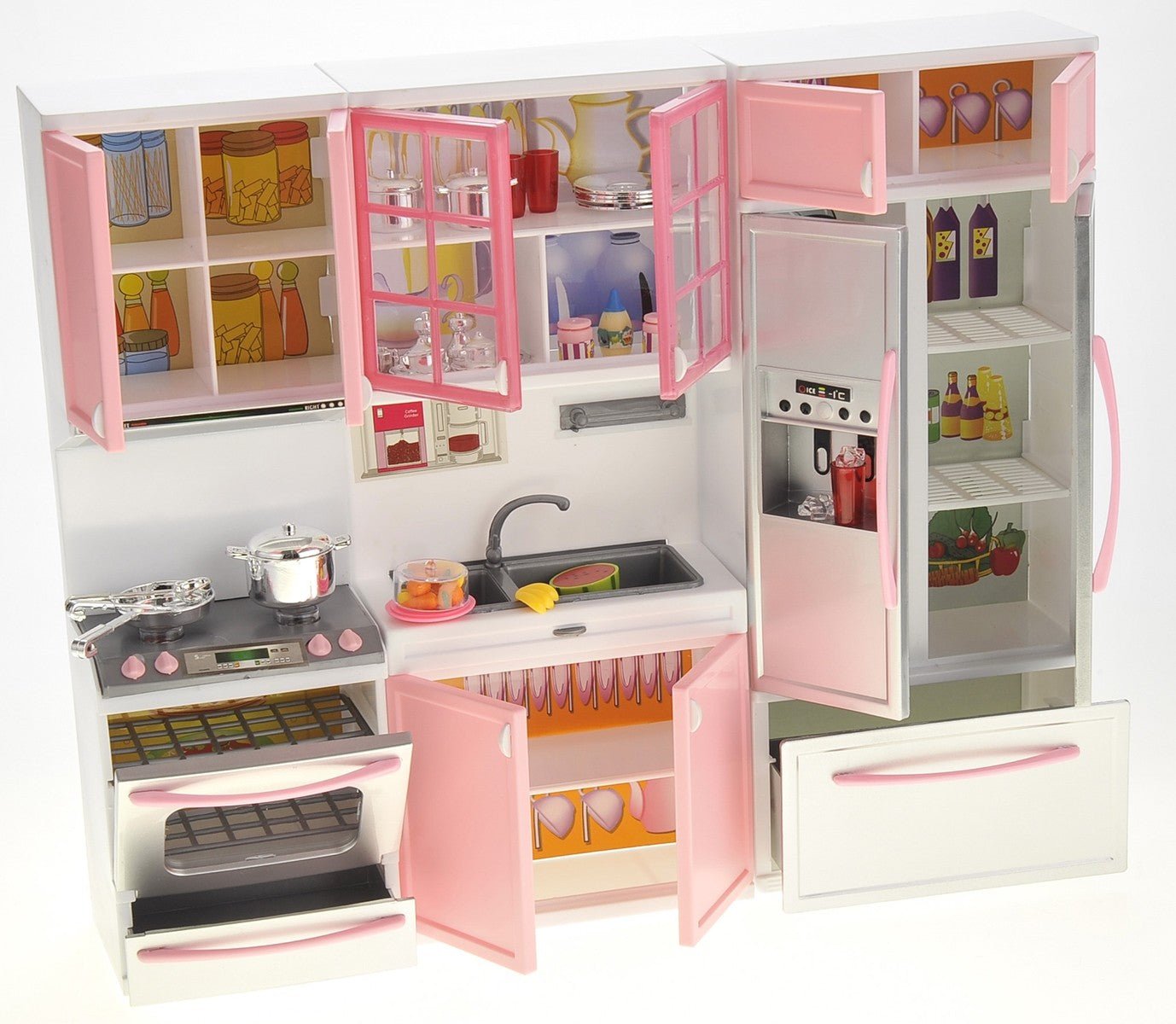 Battery Operated Modern Kitchen Playset with Oven & Fridge Kids Pretend Play Set - US Stores