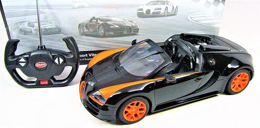 AZ Trading & Import 1:14 RC Bugatti Veyron Grand Sport Vitesse Licensed Model Car (Black/Orange)